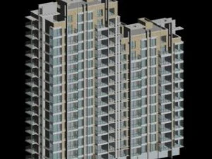 Progettazione architettonica dell'edificio per uffici del governo della citt&agrave; - 347 Modello 3D