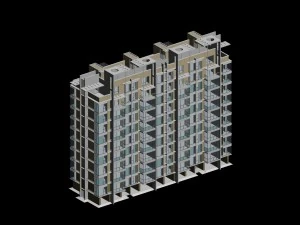 Архитектурный проект здания городской управы - 348 3D Модель