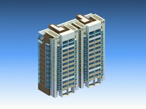 city government office building architectural design - 372 Modèle 3D