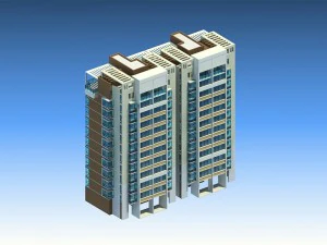 projeto arquitetônico do prédio da prefeitura - 372 Modelo 3D