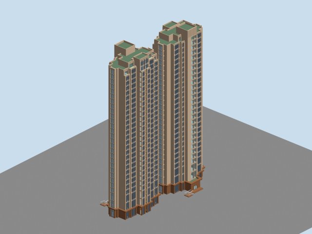 city government office building architectural design - 393 3D Model .c4d .max .obj .3ds .fbx .stl .blend