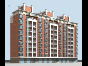 Progettazione architettonica dell'edificio per uffici del governo della citt&agrave; - 398 Modello 3D