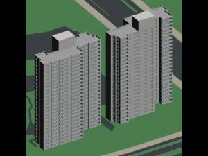 desain arsitektur gedung kantor pemerintah kota - 401 Model 3D