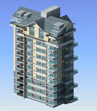 city government office building architectural design - 408 3D Модель .c4d .max .obj .3ds .fbx .stl .blend 