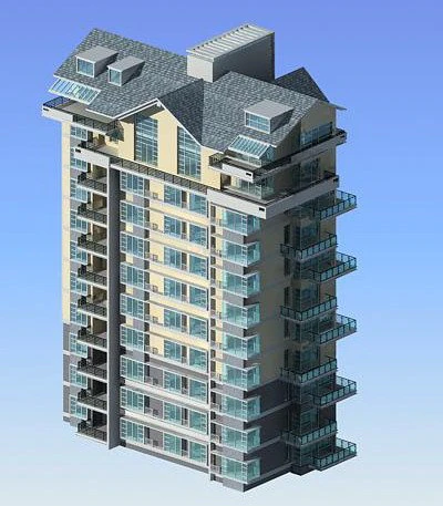 city government office building architectural design - 408 3D Model .c4d .max .obj .3ds .fbx .stl .blend 