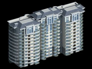 conception architecturale d'un immeuble de bureaux du gouvernement de la ville - 438 Modèle 3D