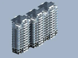 Progettazione architettonica dell'edificio per uffici del governo della citt&agrave; - 451 Modello 3D