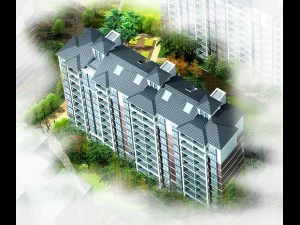 projekt architektoniczny budynku biurowego władz miejskich - 465 Model 3D