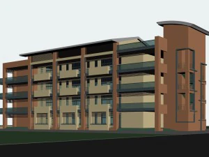 Progettazione architettonica dell'edificio per uffici del governo della città - 477 Modello 3D