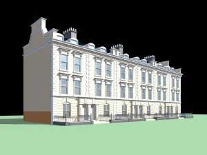 city ancient palace building luxury villas - 02 3D Model