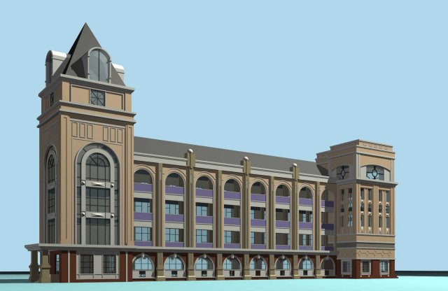city ancient palace building luxury villas - 06 3D मॉडल .c4d .max .obj .3ds .fbx .stl .blend 