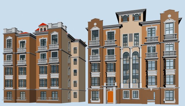 city ancient palace building luxury villas - 09 3D Модель .c4d .max .obj .3ds .fbx .stl .blend