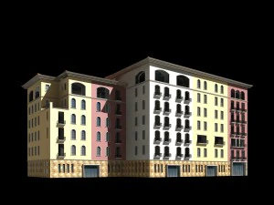 vila mewah bangunan istana kuno kota - 13 Model 3D