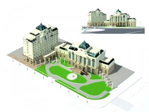 city ancient palace building luxury villas - 38 3D Model