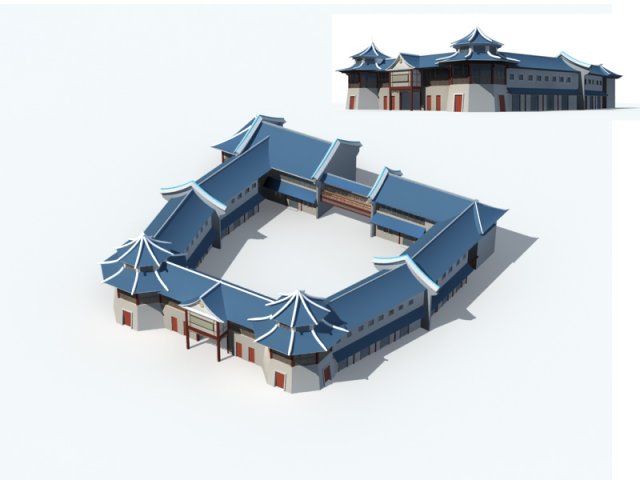 city ancient palace building luxury villas - 53 3D Модель .c4d .max .obj .3ds .fbx .stl .blend 
