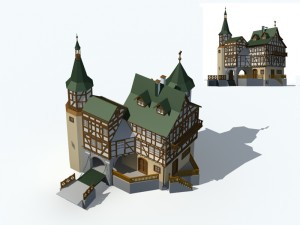 city ancient palace building luxury villas - 57 3D Model