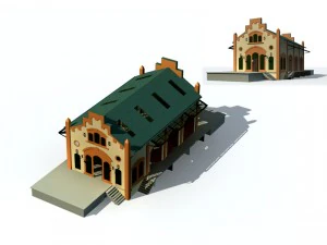 şehir antik saray binası l&uuml;ks villalar - 68 3D Model
