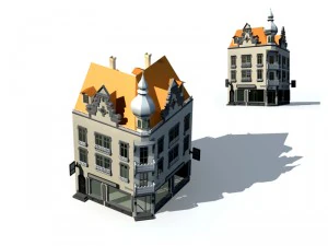 city ancient palace building luxury villas - 69 3D Model