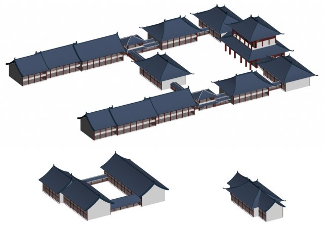 city chinese ancient luxury palace building - 01 3D Model .c4d .max .obj .3ds .fbx .stl .blend 