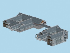 city chinese ancient luxury palace building - 03 3D Model