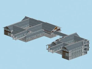 city chinese ancient luxury palace building - 03 3D Model