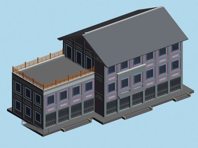 city chinese ancient luxury palace building - 06 3D 모델 .c4d .max .obj .3ds .fbx .stl .blend 