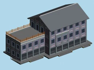 city chinese ancient luxury palace building - 06 3D Model
