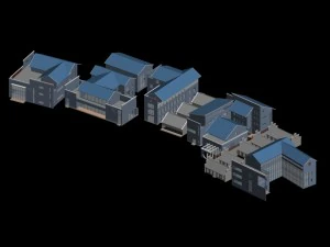 місто китайський старовинний розкішний палац - 09 3D Модель