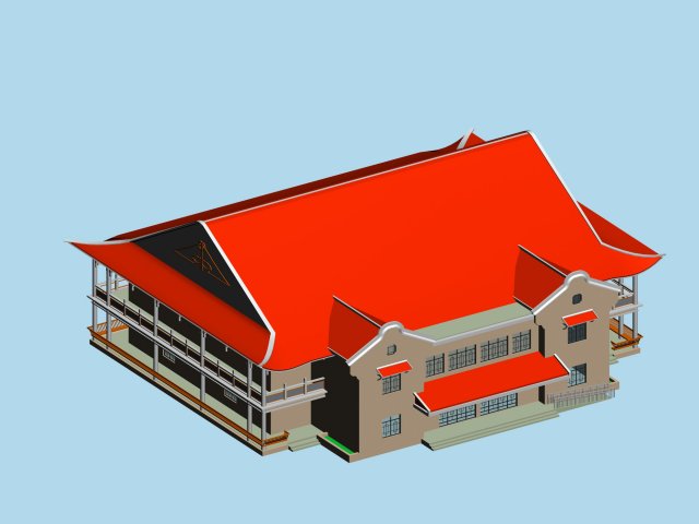 city chinese ancient luxury palace building - 12 3D Model .c4d .max .obj .3ds .fbx .stl .blend