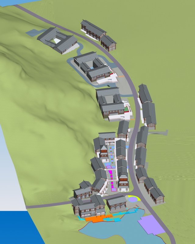 city chinese ancient luxury palace building - 14 Modèle 3D .c4d .max .obj .3ds .fbx .stl .blend 
