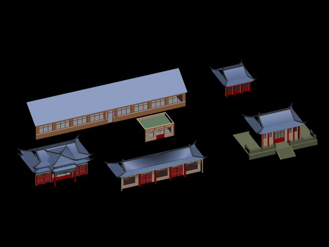 city chinese ancient luxury palace building - 15 3D Model .c4d .max .obj .3ds .fbx .stl .blend 