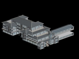 city chinese ancient luxury palace building - 22 3D Модель