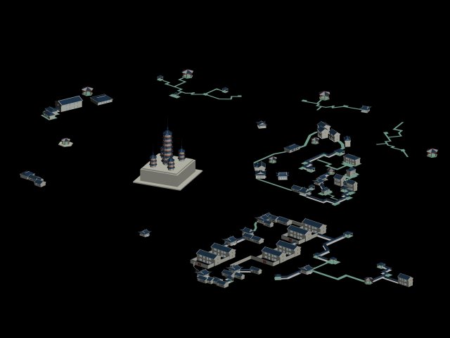 city chinese ancient luxury palace building - 23 3D 모델 .c4d .max .obj .3ds .fbx .stl .blend 