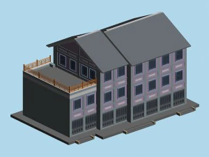 Stadt chinesisches altes Luxuspalastgebäude - 24 3D Modell