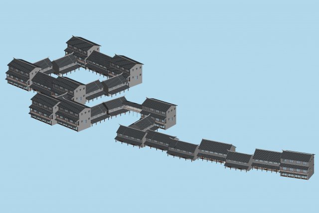 city chinese ancient luxury palace building - 26 3D मॉडल .c4d .max .obj .3ds .fbx .stl .blend