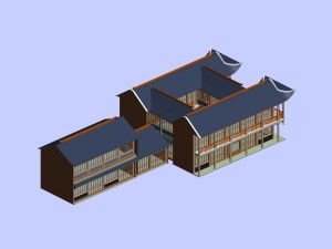 city chinese ancient luxury palace building - 28 3D Модель