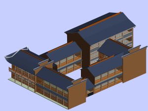 city chinese ancient luxury palace building - 30 Modello 3D