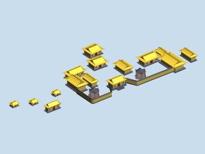 city chinese ancient luxury palace building - 32 3D Model