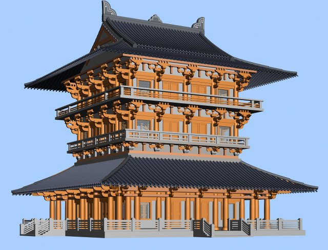 city chinese ancient luxury palace building - 33 3D Model .c4d .max .obj .3ds .fbx .stl .blend