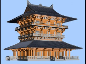 city chinese ancient luxury palace building - 33 3D Model