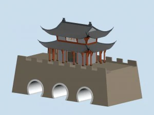 城市中国古代豪华宫殿建筑 - 38 3D 模型