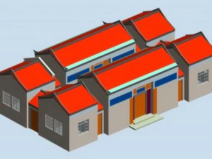 stad Chinees oud luxe paleisgebouw - 41 3D Model