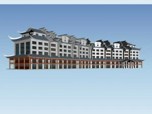city chinese ancient luxury palace building - 44 3D Model