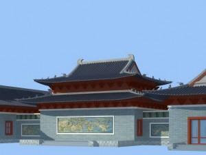 city chinese ancient luxury palace building - 45 3D Model