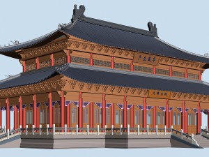 city chinese ancient luxury palace building - 46 Modèle 3D