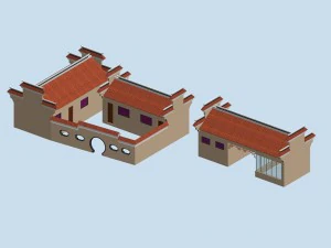 city chinese ancient luxury palace building - 47 3D Model