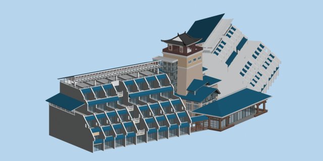 city chinese ancient luxury palace building - 52 3D 모델 .c4d .max .obj .3ds .fbx .stl .blend 