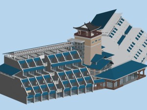 city chinese ancient luxury palace building - 52 3D Model