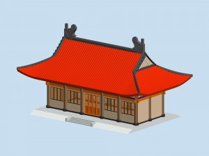 city chinese ancient luxury palace building - 53 3D Модель