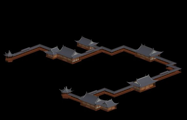 city chinese ancient luxury palace building - 55 3D Model .c4d .max .obj .3ds .fbx .stl .blend 